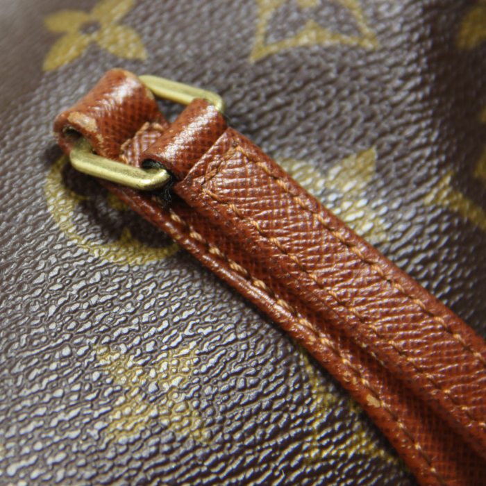 Borsa Louis Vuitton Papillon in tela monogram e pelle marrone - Detail D4
