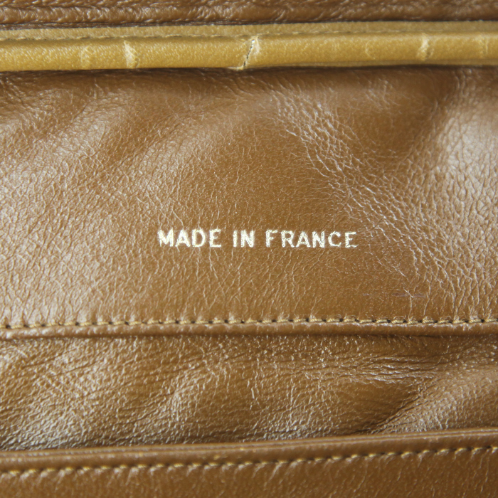 Shopping bag in havana brown quilted leather - Detail D4