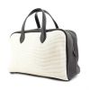 Hermes Victoria travel bag in beige braided horsehair and brown togo leather - 00pp thumbnail