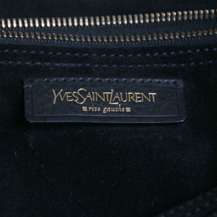 Yves Saint-Laurent Muse Two medium model in black patent leather and foal - Detail D4