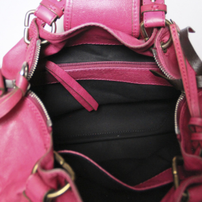 Bolso de mano en cuero rosa - Detail D3