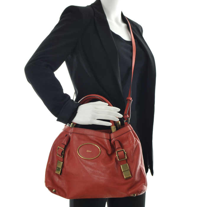 Borsa in pelle corallo - Detail D1