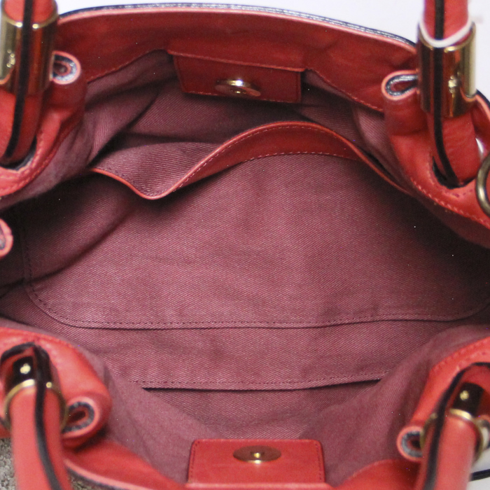 Bolso de mano en cuero coral - Detail D3