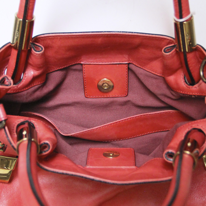 Sac à main en cuir corail - Detail D4