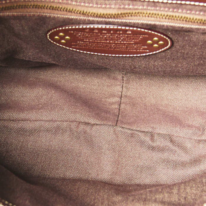 Sac à main Celine Vintage en toile monogram et cuir prune - Detail D2