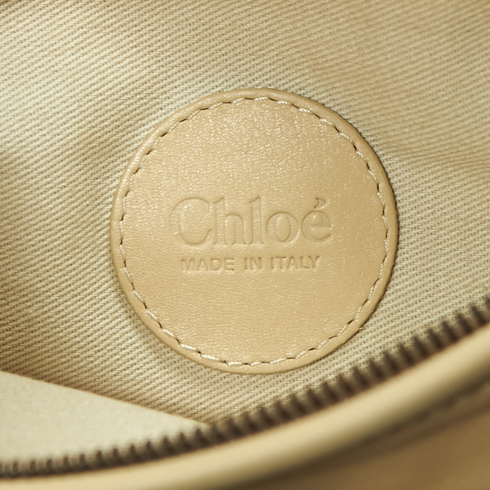 Chloé Silverado small model handbag in python and beige leather - Detail D3