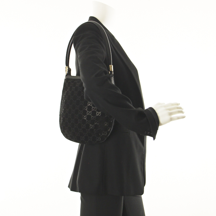 Gucci in monogram suede and black leather - Detail D1