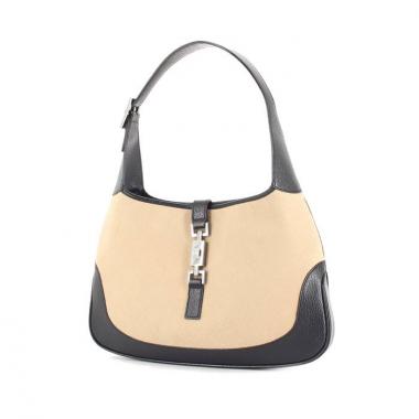 Sac à main Bardot en laine de feutre beige et cuir noir