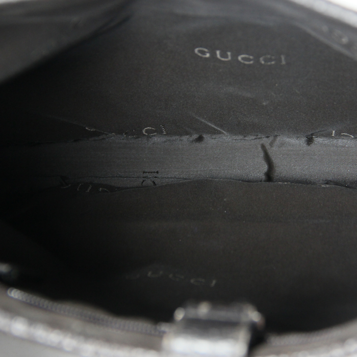 Bolso de mano Gucci Jackie en fieltro de lana y cuero marrón - Detail D2