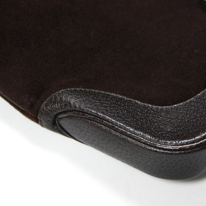 Borsa Gucci Jackie in feltro di lana e pelle marrone - Detail D3