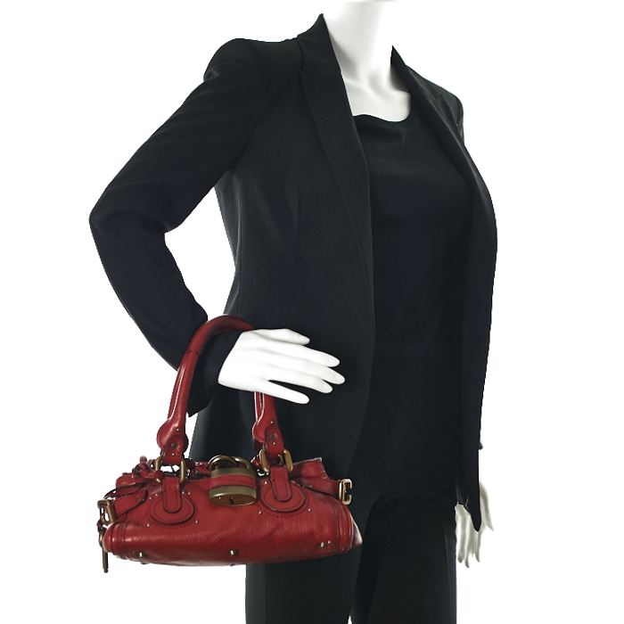 Chloé Paddington small model in red leather - Detail D2