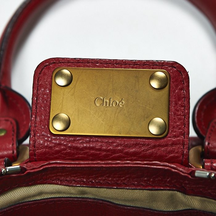 Bolso de mano Paddington modelo pequeño en cuero rojo - Detail D4