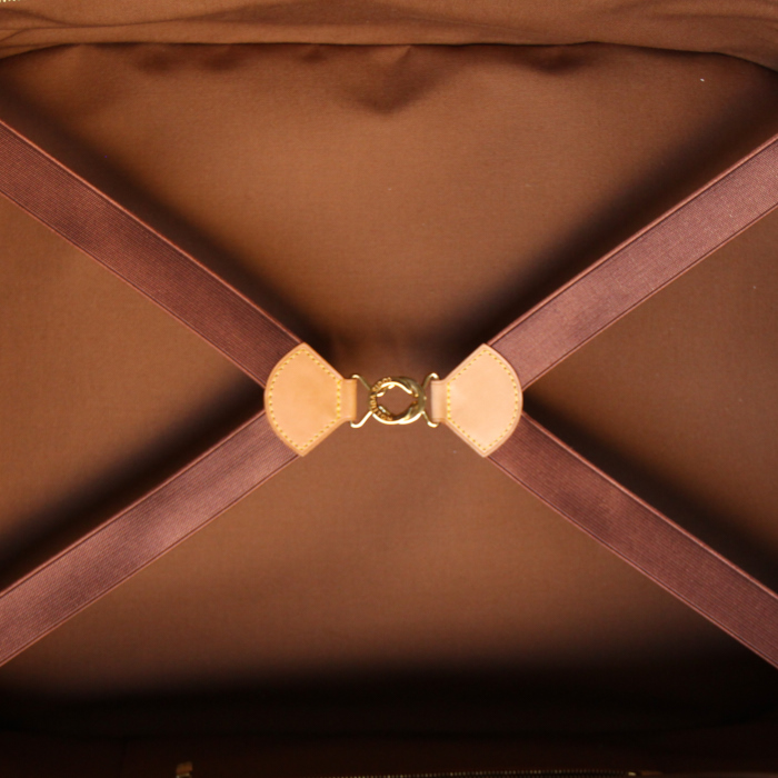 Louis Vuitton Packall in monogram canvas and natural leather - Detail D1