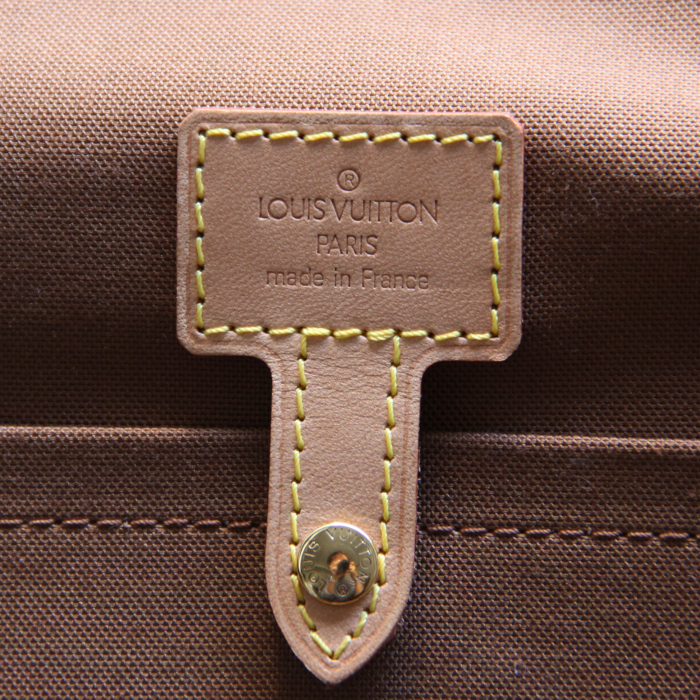 Louis Vuitton Packall in monogram canvas and natural leather - Detail D4