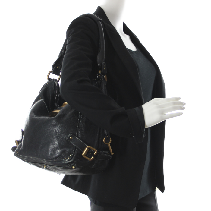 Chloé Paddington in black leather - Detail D1