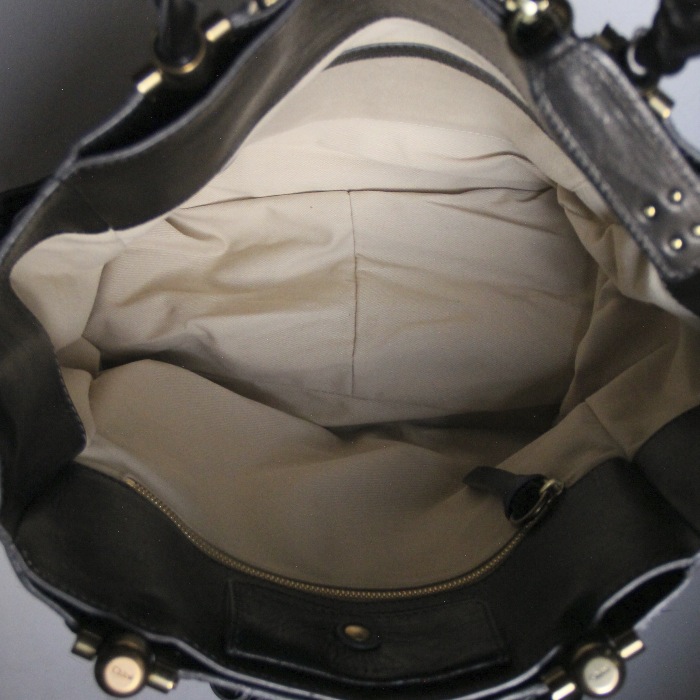 Sac cabas Chloé en cuir noir - Detail D2