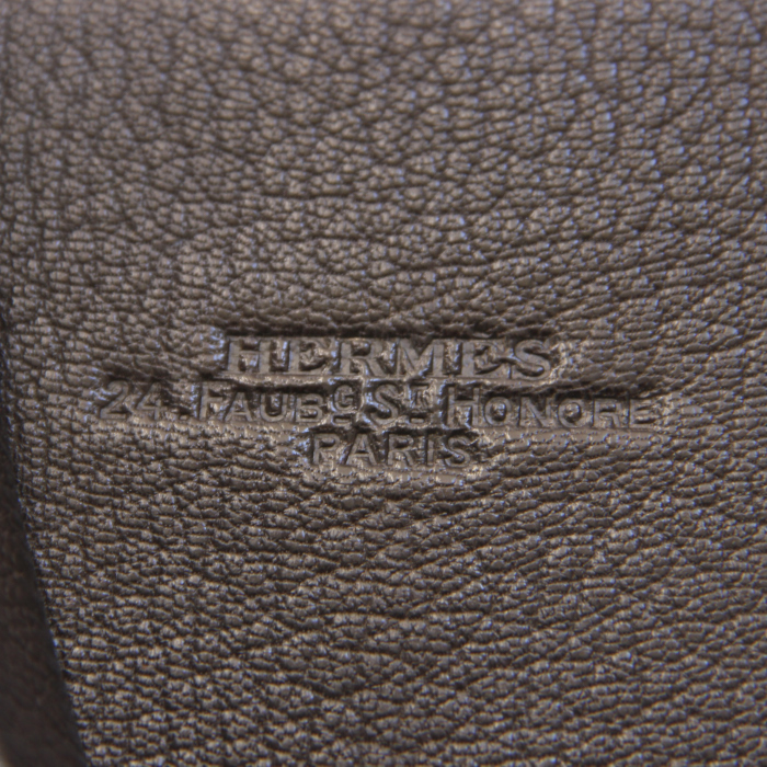 Shopping bag Hermes Tote in pelle marrone - Detail D3