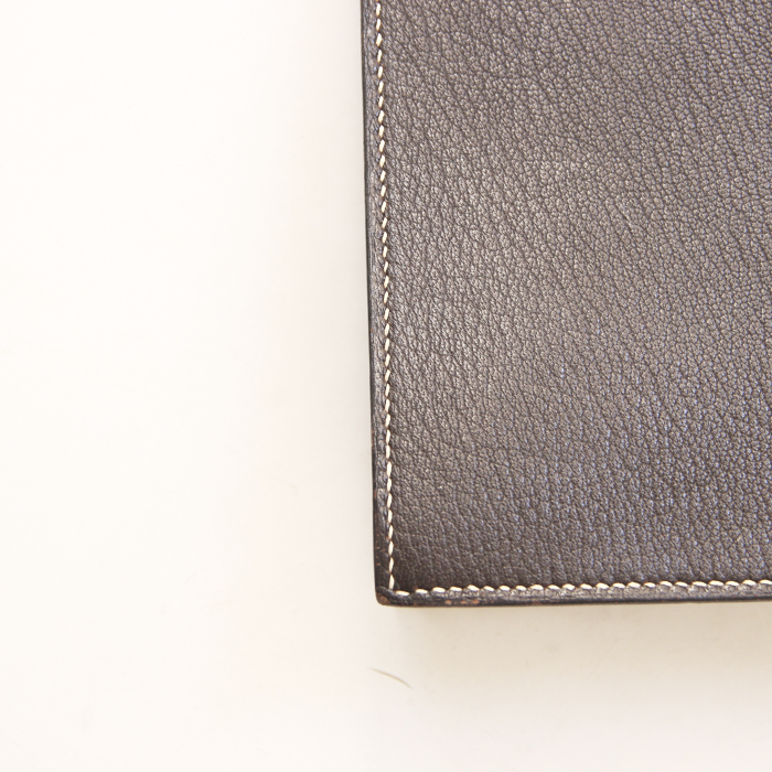 Shopping bag Hermes Tote in pelle marrone - Detail D4