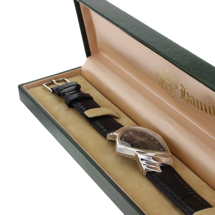 Montre Hamilton Ventura en acier et métal chromé   - Detail D1