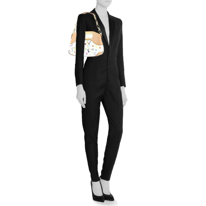 Handbag in multicolor monogram canvas and natural leather - Detail D1