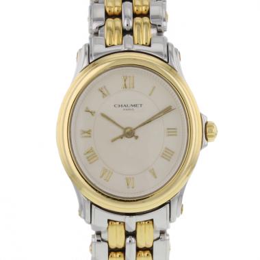 Chaumet lady's wristwatch in stainless steel and yellow gold Circa 1990
