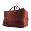 Bolsa de viaje Hermès Plume en cuero rojo y crin de caballo trenzada - 00pp thumbnail