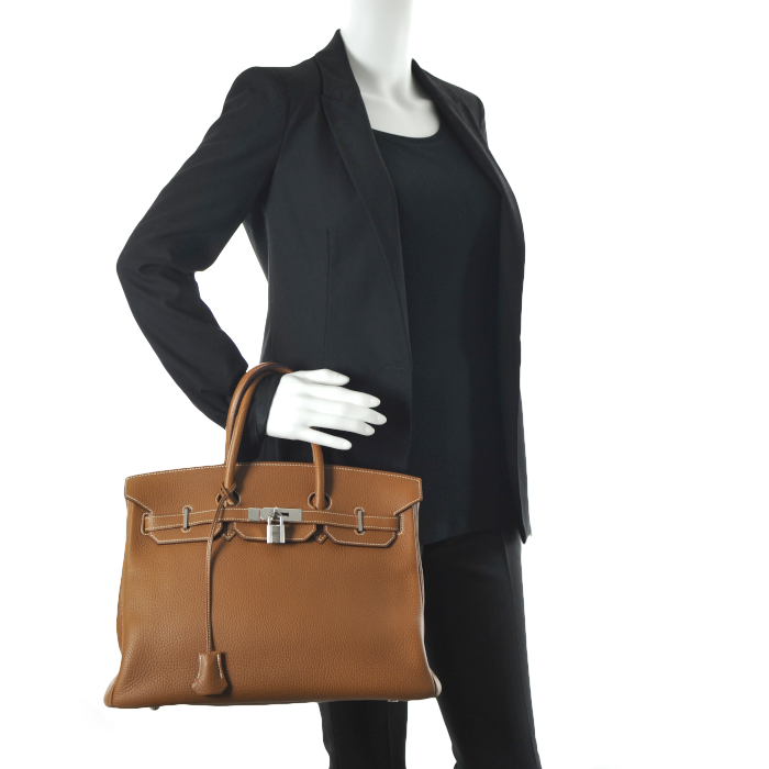 Hermès Birkin 35 cm en cuir gold - Detail D1