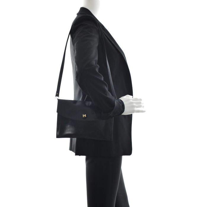 Hermès Rio pochette en cuir bleu  - Detail D1