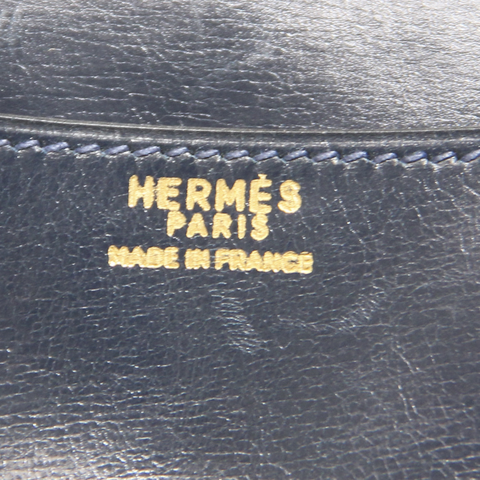 Hermès Rio pochette en cuir bleu  - Detail D3