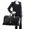 Borsa da viaggio Victoria in pelle nera e marrone - Detail D1 thumbnail