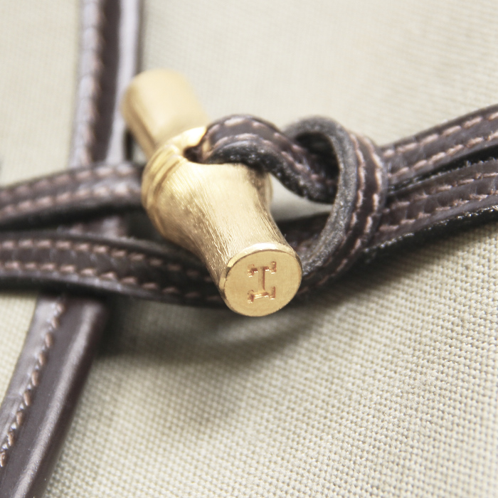 Hermès in khaki canvas and brown leather - Detail D4