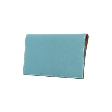 Hermès agenda holder in blue and gold leather