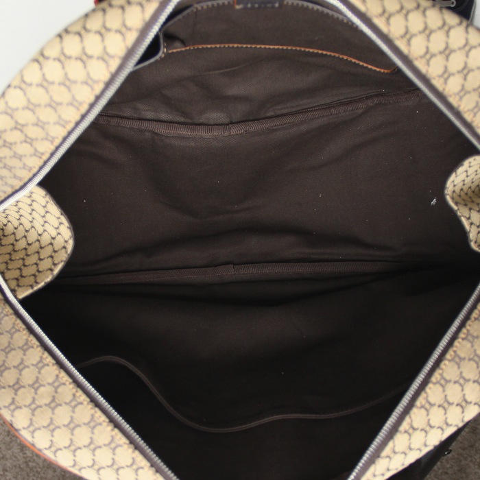 Borsa da viaggio in tela monogram e pelle marrone - Detail D3