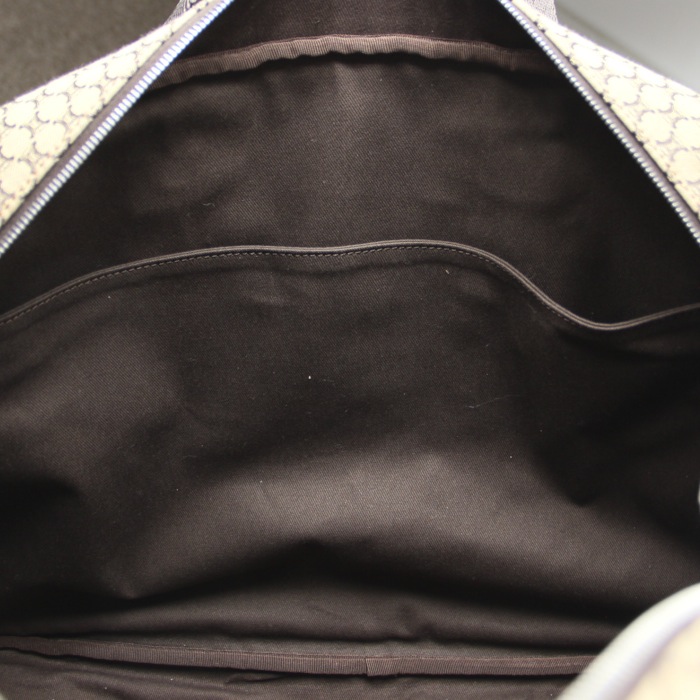 Celine sac de voyage en toile monogram et cuir marron - Detail D4