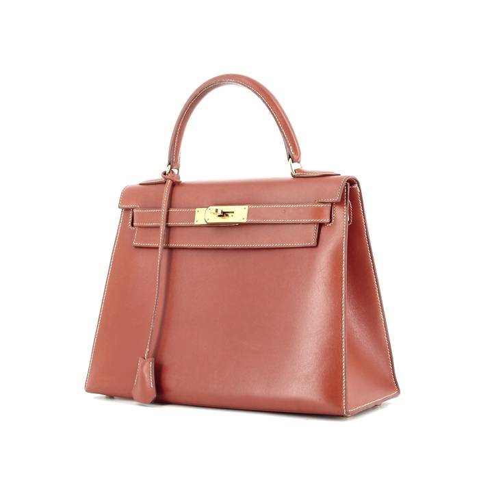 HERMES Brique red Box KELLY II 35 SELLIER Bag at 1stDibs  brique hermes, hermes  brique color, brique hermes color