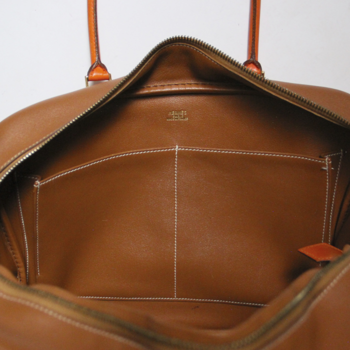 Hermès Plume en cuero beige - Detail D4