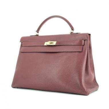 Hermes Kelly 40 cm Bag in burgundy leather