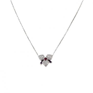 Cartier white gold, diamonds, amethyst and tourmaline Caresse d'Orchidée necklace
