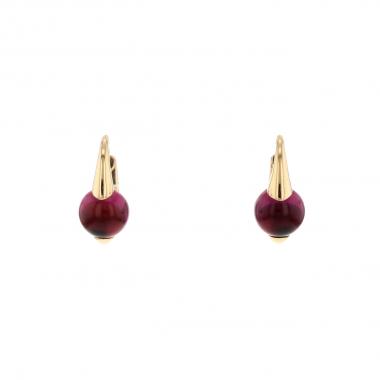 Pomellato paire de boucles d'oreilles M'amma Non M'amma en or jaune et rubellite