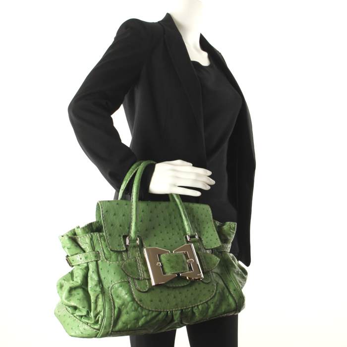 Gucci en autruche vert - Detail D1