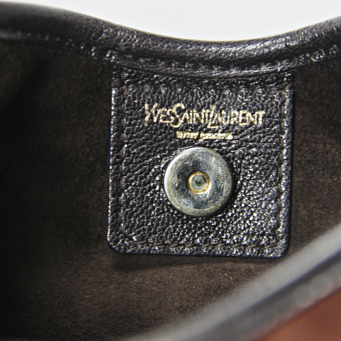 Borsa Saint-Tropez modello piccolo in pelle marrone Havana e rossa - Detail D3