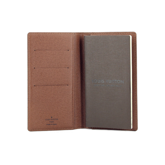 Louis Vuitton agenda cover in monogram canvas and brown leather - Detail D1