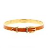 Bracelet Hermes en métal doré et cuir orange - 00pp thumbnail