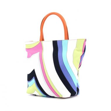 Emilio Pucci in multicolor canvas and orange leather