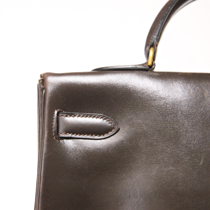 Hermès Kelly 35 in brown leather   - Detail D4