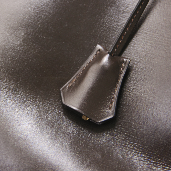 Hermès Kelly 35 en cuir marron - Detail D5