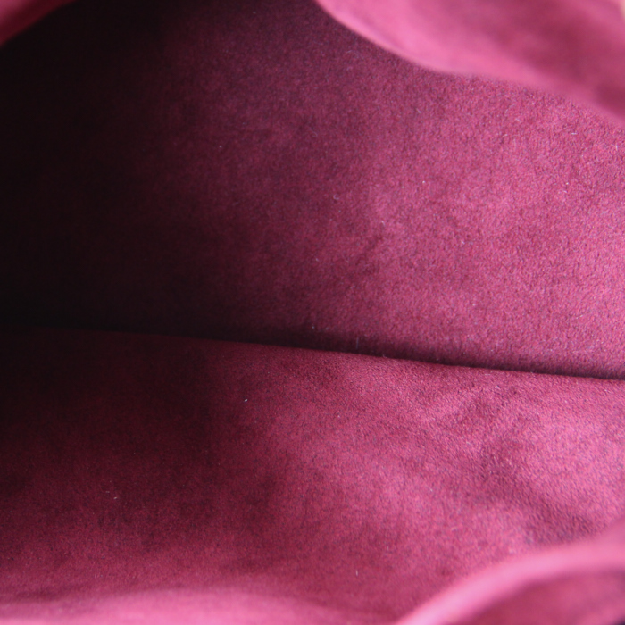 Borsa Louis Vuitton Ursula in tela monogram cerata multicolore bianca e pelle naturale - Detail D3