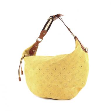 Borsa in tessuto scamosciato giallo