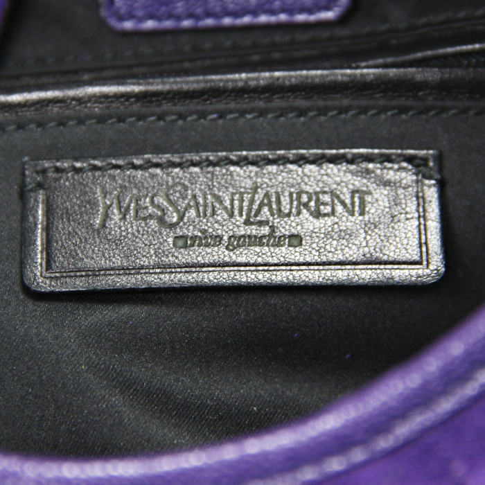 Yves Saint Laurent Saint-Tropez in purple leather and suede - Detail D3