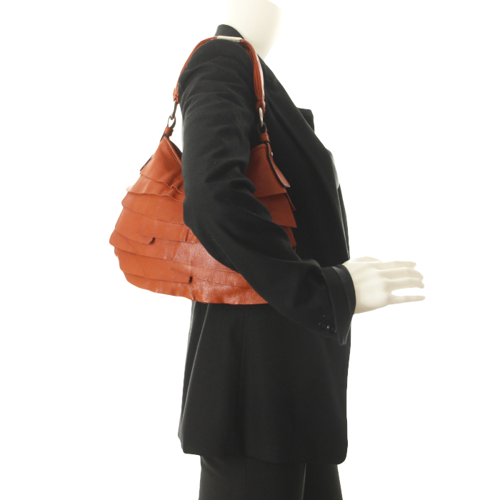 Bolso de mano Saint-Tropez modelo pequeño en cuero naranja - Detail D1